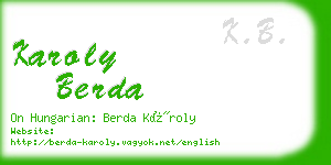 karoly berda business card